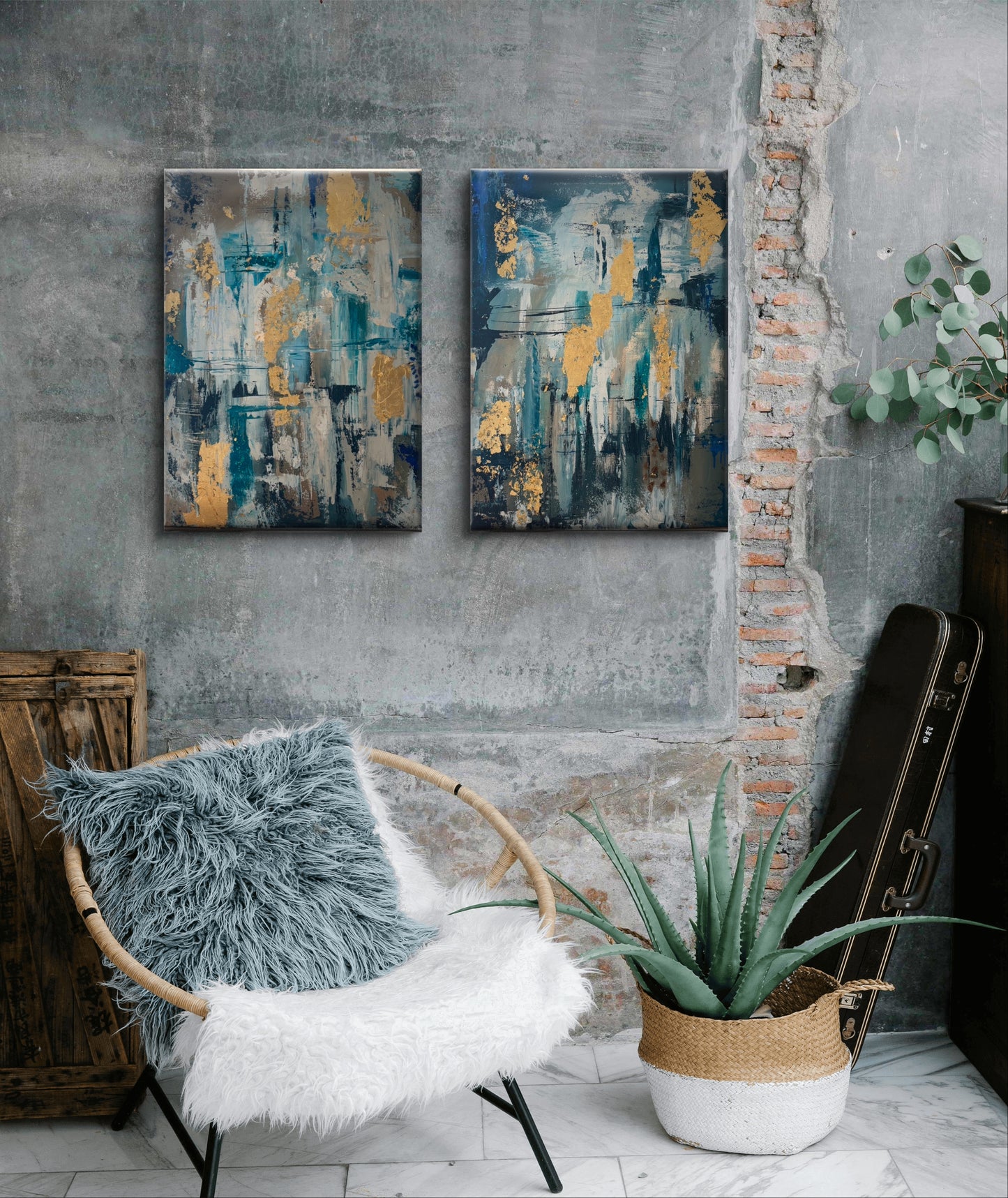 لجة- لوحتان - 80*70